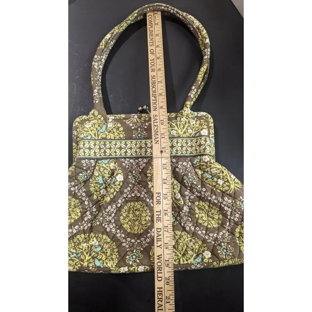 Vera Bradley Kiss Lock Alice Sittin in a Tree Teal/GreenPurse Hand Bag + wallet‎